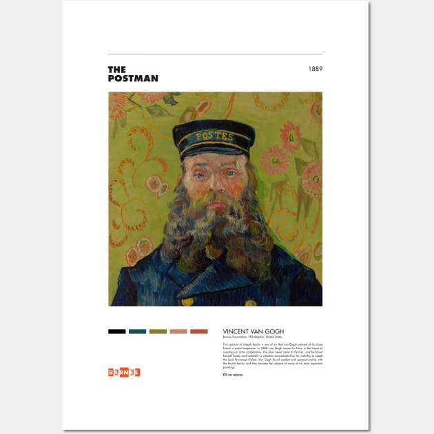 Vincent Van Gogh - The Postman - Portrait of Joseph Roulin - Minimalist Art Poster Series Wall Art by notalizard